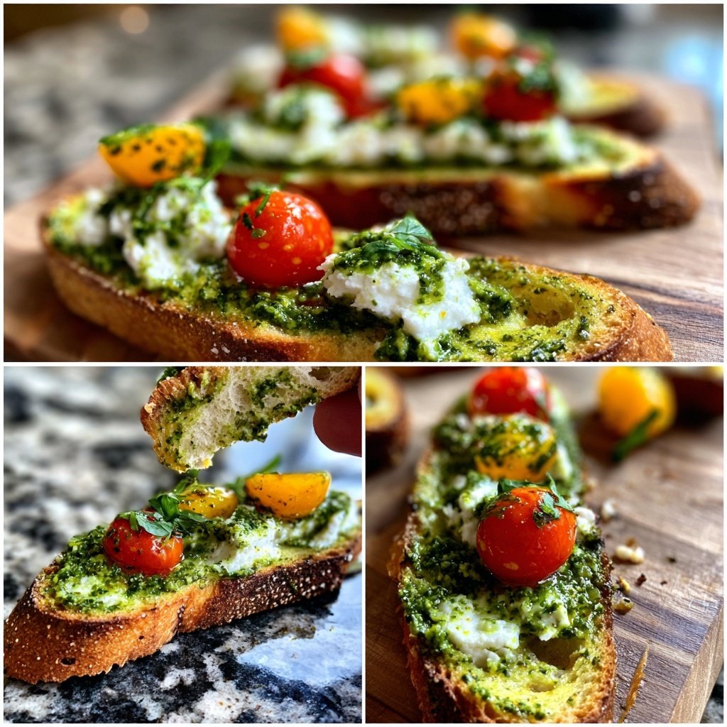 Spring Herb Pesto Crostini