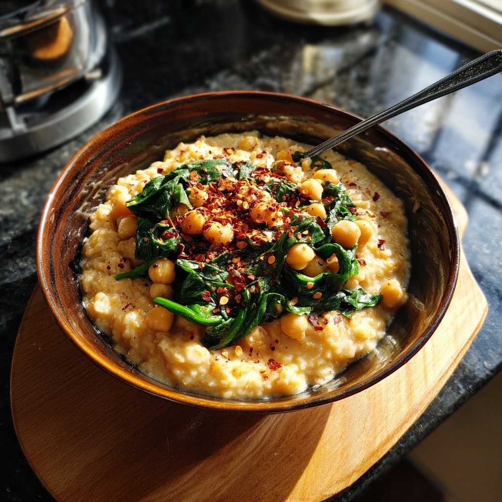 Savory Oatmeal with Chickpeas