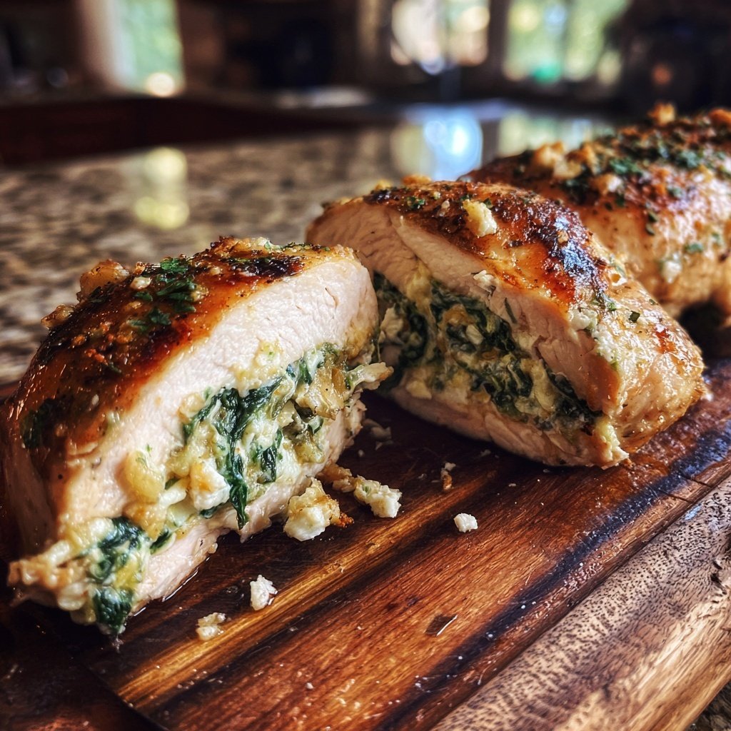 Spinach Feta Stuffed Chicken Breast