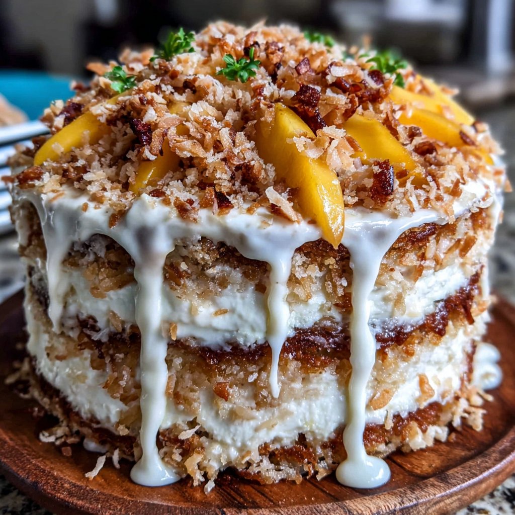 Coconut Pudding Spring Cake