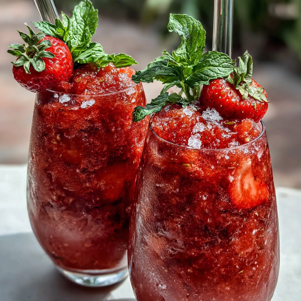 Frozen Strawberry Slushies
