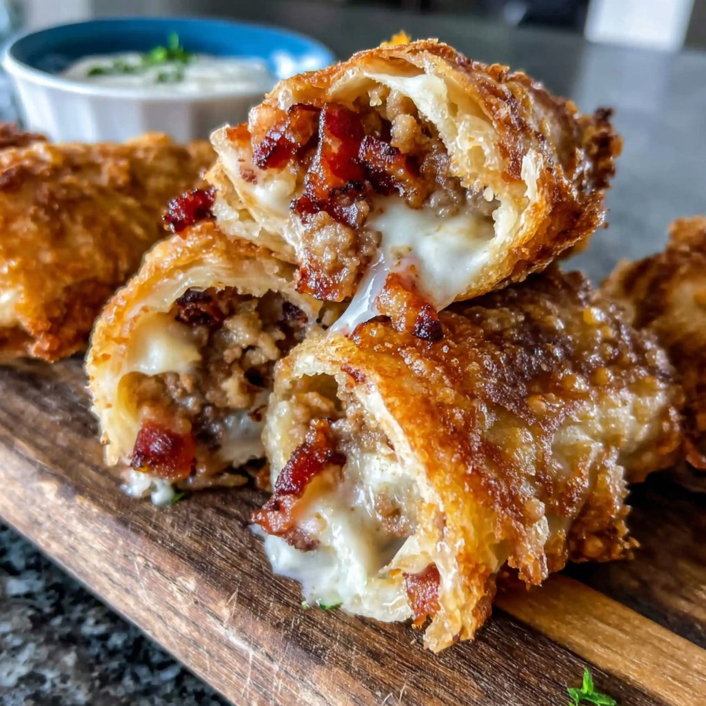 Crispy Bacon Cheeseburger Wraps