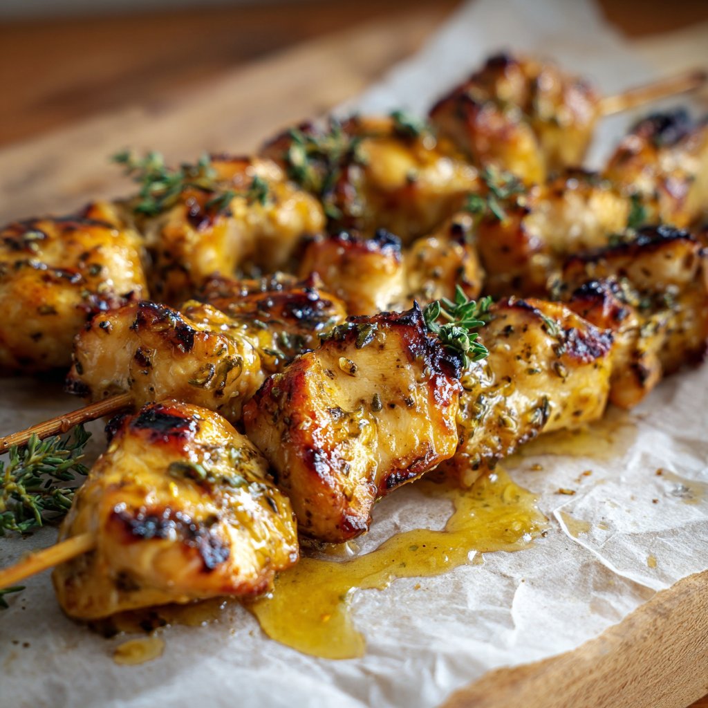 Lemon Thyme Chicken Skewers